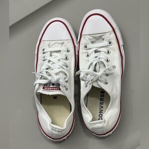 Converse White and Red Low-Top Sneakers